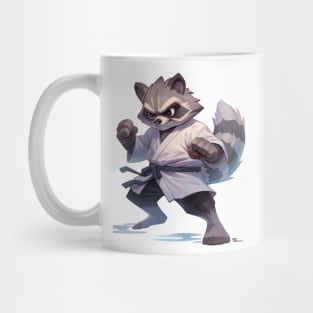 Kawaii Style Karate Master raccoon Mug